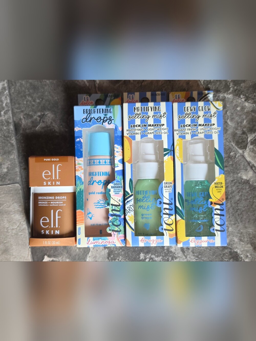 Elf Bronzer Drops, Ioni Glow Drops, Mattifying & Dewy Mist BNIB